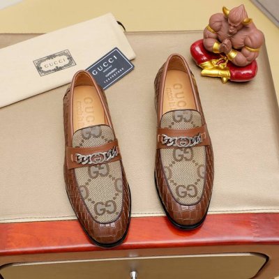 工厂P价 古驰 Gucci 官网男士商务正装皮鞋更新香港专柜同步新款完全一比一复刻出货专柜品质零差距0外均采用进口头层牛皮 配原版五金扣水染皮内里制作，配码 3