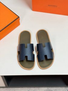 hermèS 真皮底 Size：38-44 45.46.47定制 爱马仕最高品质经典H拖鞋～高端男士凉鞋沙滩鞋拖鞋～专柜同步～原单代购货！原版进口鞋面牛皮内里牛
