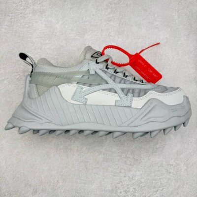 实价 OFF-WHITE ODSY OW皮革缓震休闲运动鞋 春夏走秀款球鞋 所有配件均通过定做出产正品裁片 原版比例大箭头定制网眼布双拼牛皮进口机器针车 数控针