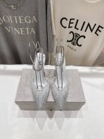 高版本出厂 Jimmy Choo*｜Jc 吉米周2025Ss新款简约烫钻高跟鞋凉鞋 原版套楦，完美的线条，简约大气上脚显气质粗跟舒适百搭，还能拉长双腿显高显瘦显