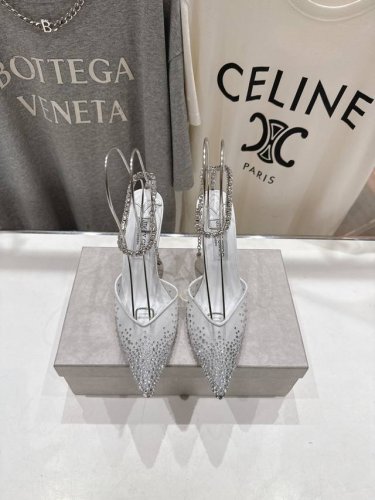 高版本出厂 Jimmy Choo*｜Jc 吉米周2025Ss新款简约烫钻高跟鞋凉鞋 原版套楦，完美的线条，简约大气上脚显气质粗跟舒适百搭，还能拉长双腿显高显瘦显