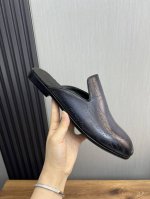 工厂价 Berluti-布鲁提.高工艺纯手工改色真皮大底拖鞋｜意大利全面进口小牛皮丕手工涂绘｜超强质感、手感｜中垫全包小牛皮｜注塑真皮大底｜精细做工｜商务日常首