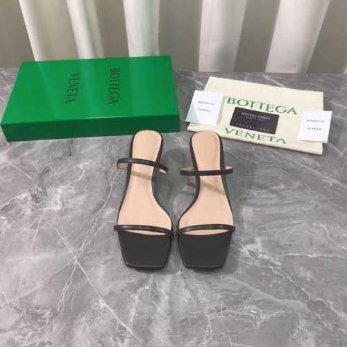 工厂p价p 顶级高端版本 代购品质 原版开发 Bottega Veneta Ss新品爆款夏季方头中跟凉鞋Knot穆勒凉拖女鞋 Bv新款纯跟钢鎏金绳结中跟抢手大爆