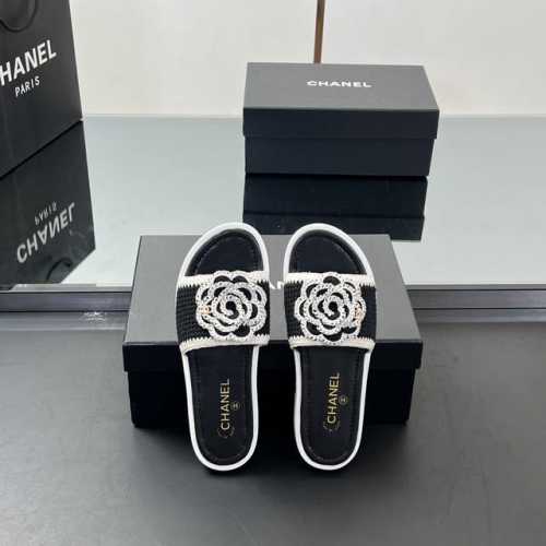 高版本 chanel香奈儿山茶花针织毛线平底拖鞋 chanel 2 春夏新品山茶花系列 这一季山茶花系列真的超美 香奶奶家一贯的优雅名媛气质 高级感十足 上脚非