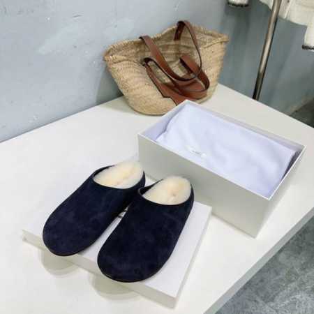 高品质出厂皮里 ！毛里 ！小众潮牌The Row24ss秋冬新款保暖懒人羊羔毛包头平底拖鞋 四季时尚休闲潮流简约深口穆勒拖 ,这款半拖适合四季必备神器随意搭配牛 - 点击图像关闭