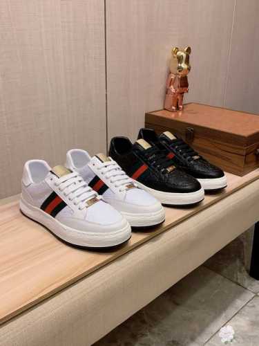 调工厂P价 男装男鞋 运动原单 古奇Gucci* 最新爆款休闲鞋，顶端品牌奢侈～代购，顶级～质量。鞋面選用进口透气牛皮搭配布料材质透气羊皮垫脚 精细做工。原版个