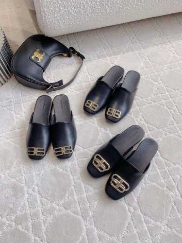 出厂价 Balenciag*经典款穆勒半拖鞋 男女同款 脚感舒适好穿 经典百搭 鞋面牛皮 内里垫脚羊皮 原版开模五金扣 意大利真皮大底 女码35-39 34 4