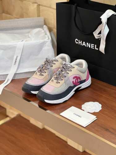 Chane 早春sneaker系列休闲鞋经典菱格运动鞋板鞋 火爆全球百搭神鞋 顶级原版复刻 老外订单精工手作高品质▲ 鞋面进口原版牛猄绒面皮泡棉内衬立体浮凸lo