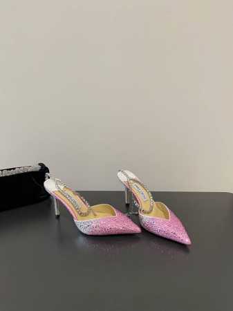 jimmy Choo 最高品质 最新经典钻石链条 渐变烫钻 重工艺水晶半拖鞋单鞋 同步专柜 主打精致 舒适度休闲 甜美 无解风都轻松满足 Blingbling - 点击图像关闭