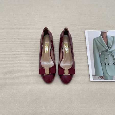 橙子出厂价p ferragamo 菲拉格慕 经典蝴蝶结 圆头玛丽珍鞋 平底鞋 粗跟单鞋 高跟鞋 跟高 平底 4Cm 7Cm 码数 34-42 - 点击图像关闭