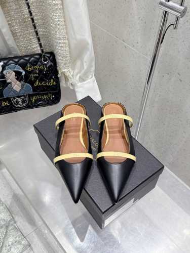 360 Malone Souliers 尖头半拖 鞋面采用进口牛皮 羊皮内里 进口真皮大底 平底 高跟8.5Cm 码数 35-42 40 41 42定制不退换