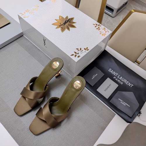 SAINT LAURENT ” SYL圣罗兰 顶级版本25SS众明星网红追捧的经典字母高跟，交叉礼带凉鞋。SYL 2025官方VIP 贵宾版金花磁铁盒 认清包装