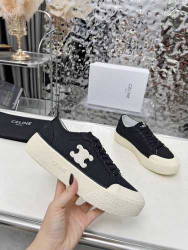 原版复刻25Ss新品Celine思琳 赛琳凯旋门帆布厚底鞋 穿不腻的百搭王 35-41 出厂价p