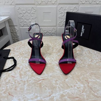 工厂P价 女装女鞋 运动原单 Ysl.顶级版本.高品质. 配置全套包装 2025新款 官网同步 1:1开模 细跟凉鞋 鞋面：牛皮 漆皮 内里：羊皮 跟高: 10