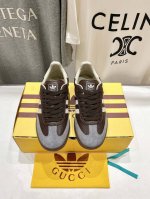 顶级版本380 Adidas X Gucci联名款Gazelle运动鞋 情侣款休闲板鞋 原版购入复刻！ 阿迪与G家世纪联名爆款 融汇两个品牌丰富且历史悠久的典藏