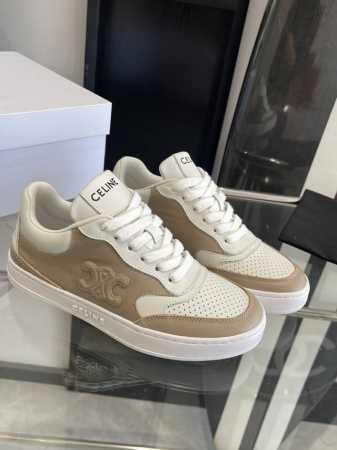 CELINE 赛琳 25ss最新 Block系列 系带 情侣款休闲运动鞋TRIOMPHE 皮革贴饰，瞬间给这款 BLOCK 运动鞋注入了清新柔美的魅力，爱了爱了 - 点击图像关闭