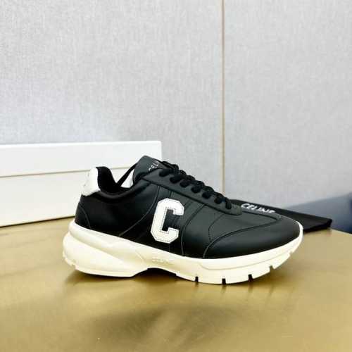 出厂价 情侣款 Celin*赛琳 2024徽标系带休闲鞋简单舒服，干净利落，增高显腿细，无论是单穿还是搭配阔腿裤，高街又复古一起来做女孩 鞋面：头层牛皮 内里：