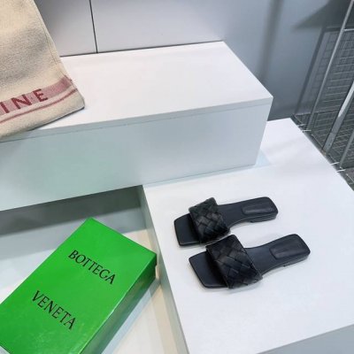 高品质出厂 顶级品质Bottega Veneta葆蝶家25春夏新款Bv Blink编织简易方头平底拖鞋系列 重工全真皮手工编织 简直Bv最新天花板啦 百搭春夏配