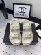 Chanel新款半拖沙滩鞋 高版本出货 上脚舒适超显腿型 夏季出行旅游必备单品 高密度编织鞋面 羊皮垫脚 原版开模大底 Size: 35-39 40 41订做