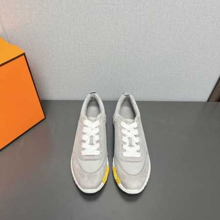 出厂：女400男430独家顶级版本 Hermes爱马*仕24Vs春夏新款情侣运动休闲鞋系列 经典运动风格+英伦拼色设计，经典耐看！原版倒模楦型，极致1:1形体， - 点击图像关闭