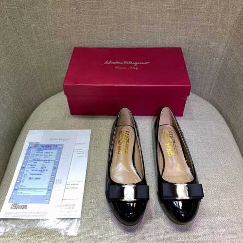 橙子出厂价 Ferragamo 菲拉格慕 经典蝴蝶结圆头平底鞋 粗跟单鞋 高跟鞋 跟高：平底、4Cm、7Cm 码数：34-42