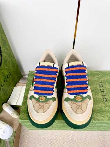 橙子出厂价 Gucci 古驰 Screener系列胖丁鞋 厚底运动鞋 休闲鞋板鞋 胖墩墩小脏鞋 情侣款 以70年代经典运动鞋为灵感原型，取名自体育运动中的防守动