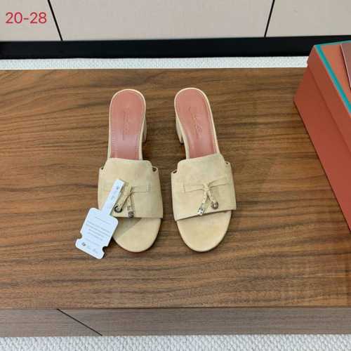 Loro Piana 羊京中跟拖鞋。鞋面羊京，羊皮内里及垫脚。真皮中底，真皮包跟。进口真皮大底，跟高8cm。码数：34-42 34、40、41、42定制不退换