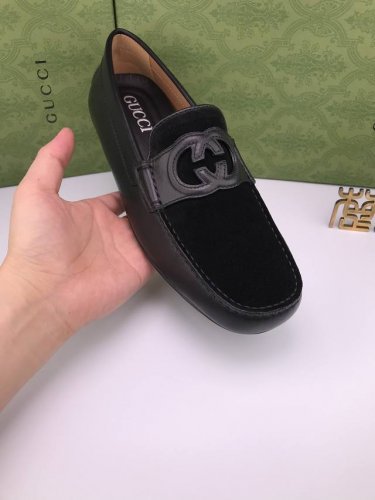 油边工艺！ Gucc* 进口黄牛皮+精磨砂牛皮 软底软面 高档豆豆鞋 进口黄牛皮 最细腻柔软的牛皮，价格P和质量最高，光泽 手感 皮面等指标一流 全包牛皮内里
