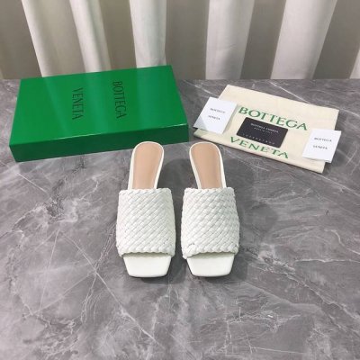 工厂p价p 顶级高端版本 代购品质 原版开发 Bottega Veneta Ss新品爆款夏季方头中跟凉鞋Knot穆勒凉拖女鞋 Bv新款小编织鎏金中跟抢手大爆款