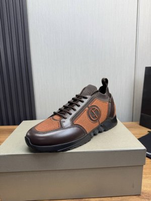 工厂p价 giorgio Armani阿玛尼 官网爆款热卖 原版1:1出货 原版牛皮拼接 牛里 原版轻便发泡大底码数:39 40 41 42 43 44 45订