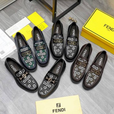 商品商标：Fendi 芬迪 套脚皮鞋 正码码数: 38-44 商品材料：精选 荔纹牛皮拼接透气织布鞋面 牛皮内里 原版大底