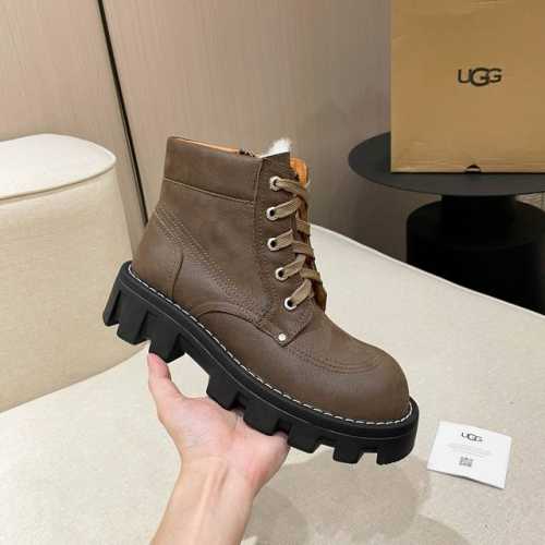 UGG。 最高版本官网雪地靴款式百搭时尚： 面料：进口磨砂牛皮 内里和垫脚：澳洲进口纯百分之百的全真羊毛 大底：原版开模橡胶底.超级防滑.轻便. 码数：35:4