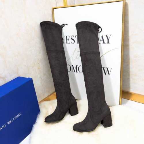 STUART WEITZMAN SW高版本八个跟高有绒里 经典后系带麂绒弹力靴长靴系列、刘涛、小辣椒 、杨幂、唐嫣。等众多明星网红同款！ 材质细节 整只鞋都采用