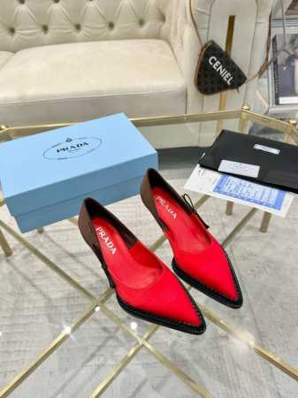 PRADR 普拉达 上新出厂价 进口真皮底 仿真皮底 Prad* Raf simons x 2024 aw 时装周最新最火T台走秀系列款 鞋面：进口真丝面 内里 - 点击图像关闭