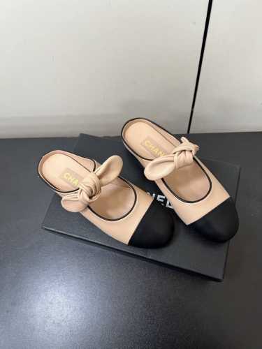 半拖 单鞋10Chanel 小香25A新品蝴蝶结平底单鞋半拖原版1:1复刻 经典中的经典 无论搭配裤装还是裙装都是完美 小圆头的设计很好的修饰脚型 小仙女们必备