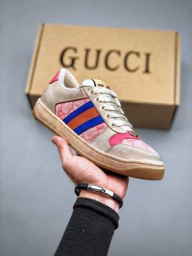 橙子出厂价 Gucci 古驰经典款小脏鞋 运动鞋 休闲鞋板鞋 情侣款 原版开发代购级别版本，金属双G水晶圆柱形标，Gucci原版纹织带。专属擦色牛皮面料，原版毛