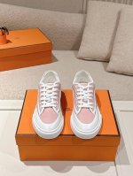 ΗErmes 女款.Size:35-40 爱马仕 25Ss顶级版本#限女码 爱马仕Deep系列情侣款小白鞋休闲滑板鞋 时尚的图形设计 打造复古风格 鞋面：牛皮材