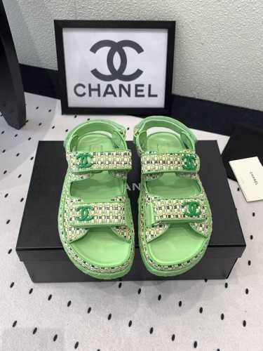 Chanel新款沙滩鞋 高版本出货 上脚舒适超显腿型 夏季出行旅游必备单品 高密度编织鞋面 羊皮垫脚 原版开模大底 Size: 35-39 40 41订做