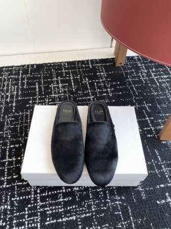 代购级 Celine 赛琳 凯旋门 25Ss 春夏新款 半拖 压印Celine标志彰显品牌魅力 面料：原版牛反绒 牛仔布 灯芯绒 内里：羊皮 大底：意大利真皮大 - 点击图像关闭