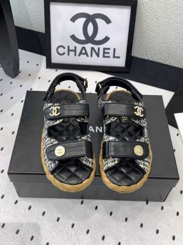 Chanel新款沙滩鞋 高版本出货 上脚舒适超显腿型 夏季出行旅游必备单品 原版牛子布鞋面 羊皮垫脚 原版麻绳大底 Size: 35-39 40 41订做