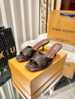 出厂 Louis Vuitton 路易威登2024顶级专柜 官网上新 全球首发 Lv 路易威登 24Ss-牛仔布细跟凉拖 Lv凉拖 Lv牛仔布 Lv美鞋 欧洲代