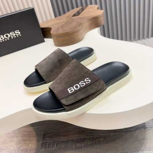 boss 新款夏季都市休闲拖鞋，采用顶级牛皮面料，柔软亲肤，搭配品牌徽标，让您轻松调节出舒适穿着感。防滑大底，上脚轻便舒适，时尚大方，多色可选！ 元 Size：