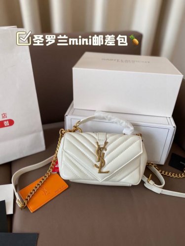 圣罗兰邮差包Mini全套包装 圣罗兰邮差包Mini搭配任何风格的穿搭舒适又有活力 超级耐看集美必入 尺寸17*11