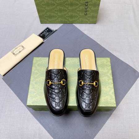 调工厂价 男装男鞋 运动原单 Gucci 古奇 2025四季新款半拖男鞋，面料意大利进口头层磨砂牛皮羊皮内里，原版五金扣 原版组合耐磨大底 实物拍摄 上脚十分舒 - 点击图像关闭