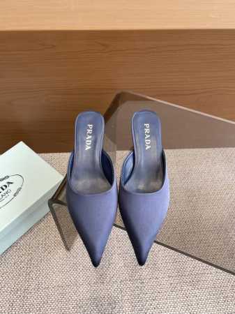 PRADA普拉达 2025ss新品T台秀场穆勒鞋 真丝尖头系列 顶级版本 prada25“T台秀款”,主推热卖款式，真丝材质搭配TPU穆勒系列春夏单鞋凉鞋系列 - 点击图像关闭