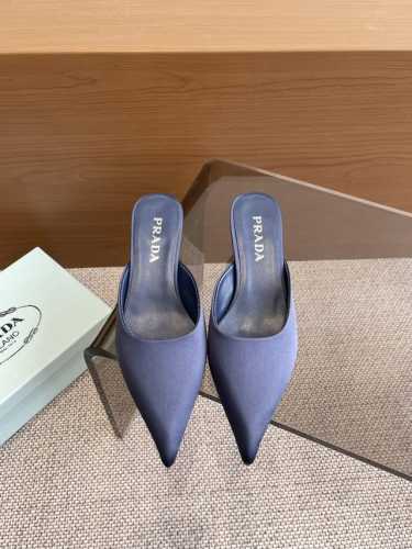 PRADA普拉达 2025ss新品T台秀场穆勒鞋 真丝尖头系列 顶级版本 prada25“T台秀款”,主推热卖款式，真丝材质搭配TPU穆勒系列春夏单鞋凉鞋系列