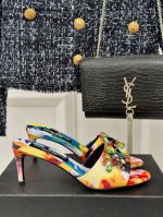 厂价 Doolce&Gabbana24S 春夏新品水钻高跟拖鞋 面料采用进口真丝 水钻 内里踮脚均为羊皮 意大利进口牛皮大底 跟高：6Cm 码数：35-39 4