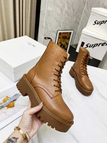 Celine 23ss新品头层牛皮后跟拉链短靴，头层牛皮面，牛皮、羊皮内里垫脚35-41， 40.41定做
