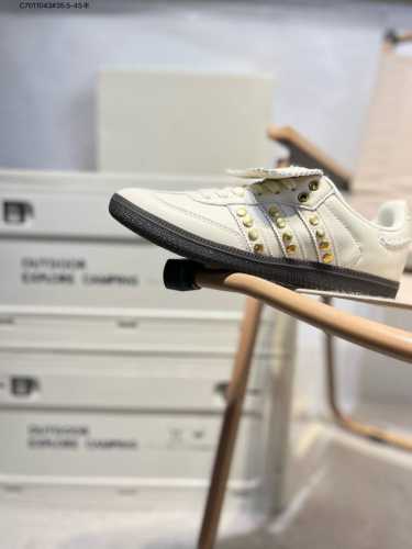 原 降价 阿迪达斯三叶草Adidas Originals Samba Vegan Og”Spd“桑巴舞系列绅士德训足球风百搭低帮休闲运动板鞋 小扣子 货号 Ig