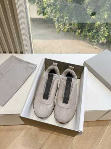 G0278 bc代购级女鞋brunell* cucinell*运动板鞋女冬季麂皮串珠加绒加厚棉鞋新款真的一眼爱上厚底体闲鞋上脚超级舒服，近期最爱的鞋子没有之一！